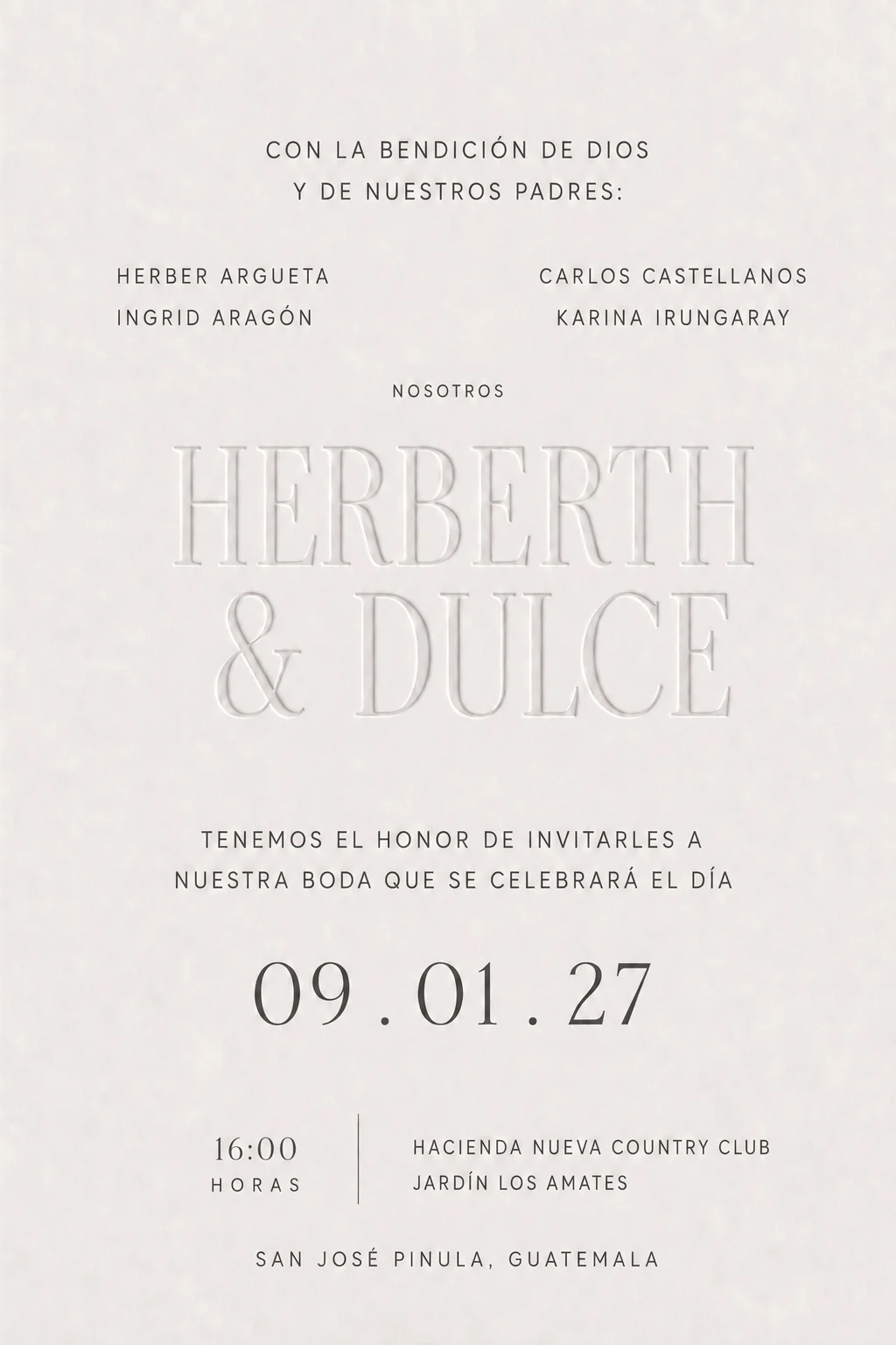 Invitación de Herberth y Dulce