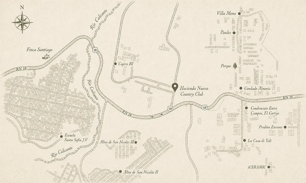 Mapa de ubicación — Hacienda Nueva Country Club